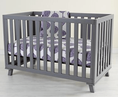 Land of Nod Low Profile Crib in Gray