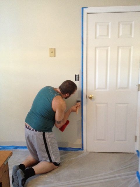 Daddy at work on the nursery