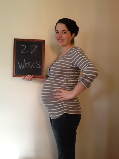 27 weeks - baby is the size of a rutabaga (whatever that is)