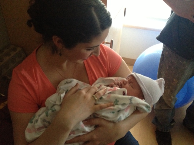 Little munchkin....my first time holding a JUST newborn!