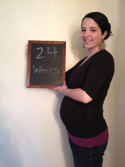 24 weeks (baby is the size of an ear of corn)