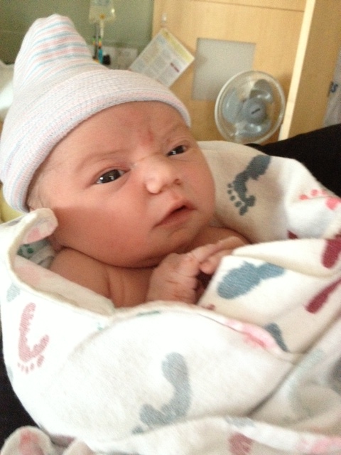 Charlotte Teresa Guerrette, 1 hour old - already wide awake!