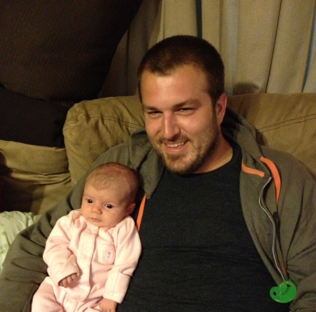"Uncle Dan" hanging out with baby Charlotte