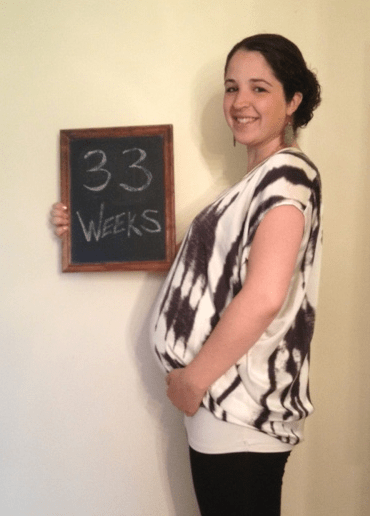 33 weeks - baby is the size of a pineapple 