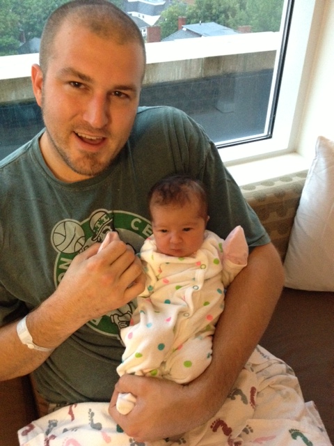 Sporting her birthday PJs...covered in cupcakes :)