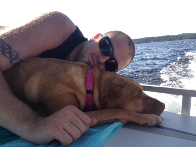 Napping with daddy on the way home